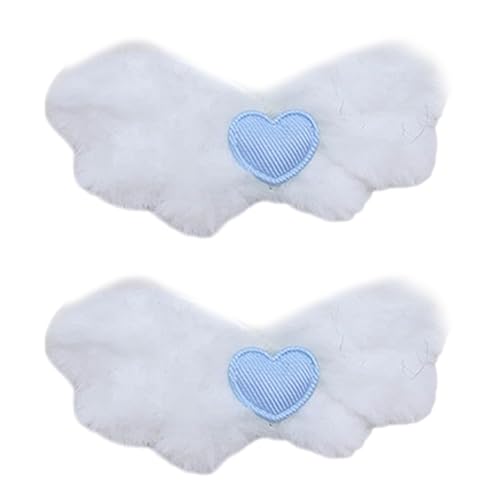 1Pair Plüschflügelform Haarnadeln Mit Stickereien Herzaufkleber Mädchen Ponytail Zöpfe Haarclip Für Frauen Geschenk von MISUVRSE