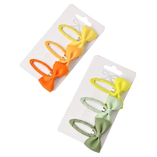 Buntes Bogenknoten Haar Barrettes Set Für Mädchen Packung 6pcs Kinder Haargrip Schöne Haare Clip Stoff Stoff Kinderkopfschmuck von MISUVRSE