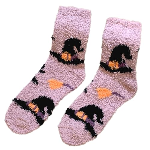 Frauen Fleece Socken Für Halloween Feierlichkeiten Geisterer Hexenhut Gedruckt Gemütlich Fuzzy Slipper Knöchel Korallenletze Frauen Fleece Socken Für Halloween Feierlichkeiten Geisterer Hexenhut Gedruckt Gemütlich Fuzzy Slipper Knöchel Korallenletze von MISUVRSE