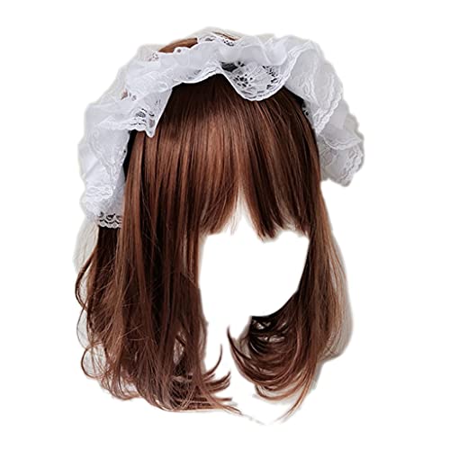 Frauen Spitze Haar Hoop Mit Mesh Stirnband Mehrschichtige Spitze Cosplay Requisiten Maid Kopfschmuck Zubehör Spitze Haar Trim Amin Cosplay Kopfschmuck von MISUVRSE