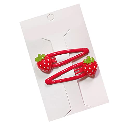 Haarspangen mit Schnappverschluss, 3D-Erdbeer-Haarspangen, süßes Cartoon-Obst-Haarspangen, schönes Haar-Accessoire, Geschenk für Kinder, Mädchen, Cartoon-Obst-Haarspangen von MISUVRSE