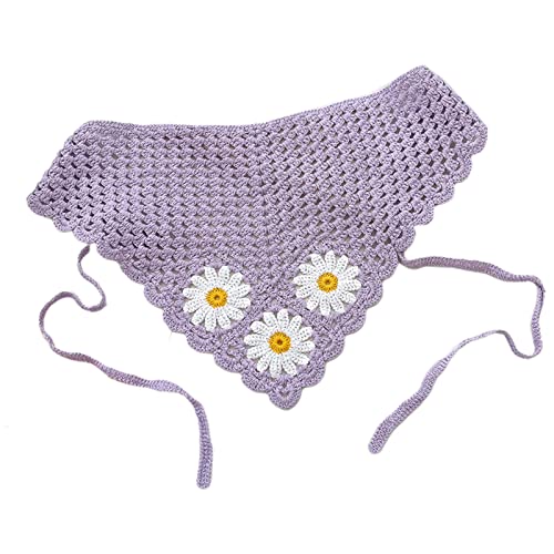 Hübsches gehäkeltes Bandana, gestricktes Haar-Kastentuch, Raffhalter für Kopfwickel, Blume für Turban für Mädchen, Foto-Häkelhaarband für Frauen, Baumwoll-Häkelhaarband mit niedlichem Muster von MISUVRSE