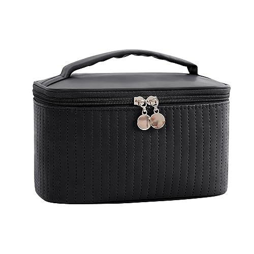 Kosmetiktasche für Damen, elegante PU-Make-up-Tasche, Reise-Toilettenartikel-Organizer, Aufbewahrungstasche, Tragetasche, Make-up-Tasche, Organizer, Schwarz , Mass Beauty Kosmetiktasche für Damen, elegante PU-Make-up-Tasche, Reise-Toilettenartikel-Organizer, Aufbewahrungstasche, Tragetasche, Make-up-Tasche, Organizer, Schwarz , Mass Beauty von MISUVRSE