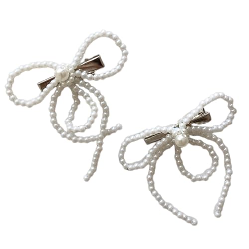 Künstliche Perlen Haarclip Französische Haare Clip Bowknot Duckbills Clip Sidepin Nicht Slip Haar Barrettes Für Haarstyling von MISUVRSE