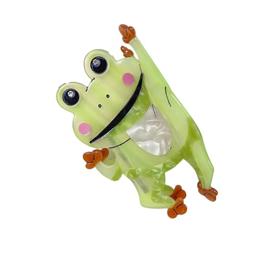 Lustige Haarklammer in Froschform, einzigartiger Cartoon-Frosch, lustige Klauen-Clip, Kopfbedeckung, Haarschmuck für Frauen von MISUVRSE