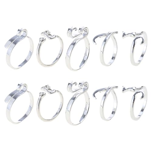 MISUVRSE 10pcs Häkelringe Einstellbare Daumenlegierlegungsgarnspannungen Gehäkeln MISUVRSE 10pcs Häkelringe Einstellbare Daumenlegierlegungsgarnspannungen Gehäkeln von MISUVRSE