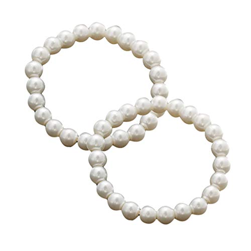 MISUVRSE 2pcs Exquisit 8mm Imitation Perlen Armbänder Elastische Handarmbänder Klassische Runde Perlenperlen Armband Juwely Frauen Silber Charme Armband MISUVRSE 2pcs Exquisit 8mm Imitation Perlen Armbänder Elastische Handarmbänder Klassische Runde Perlenperlen Armband Juwely Frauen Silber Charme Armband von MISUVRSE