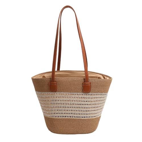 MISUVRSE Casual Stroh Umhängetasche Große Kapazität Handtasche Rund Praktische Handgewebte Geldbörse Für Den Täglichen Gebrauch Runde von MISUVRSE