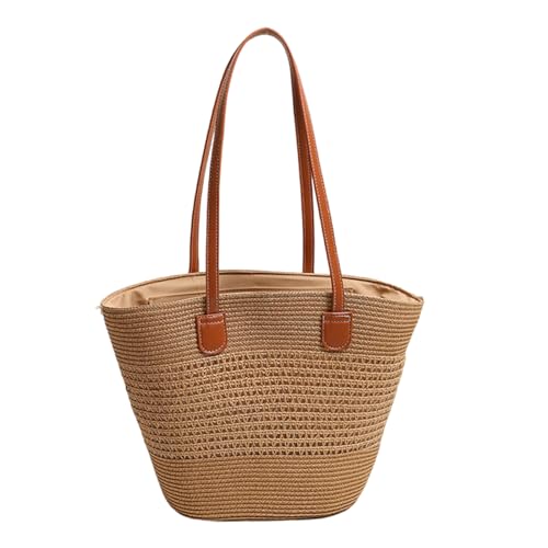 MISUVRSE Casual Stroh Umhängetasche Große Kapazität Handtasche Rund Praktische Handgewebte Geldbörse Für Den Täglichen Gebrauch Runde von MISUVRSE