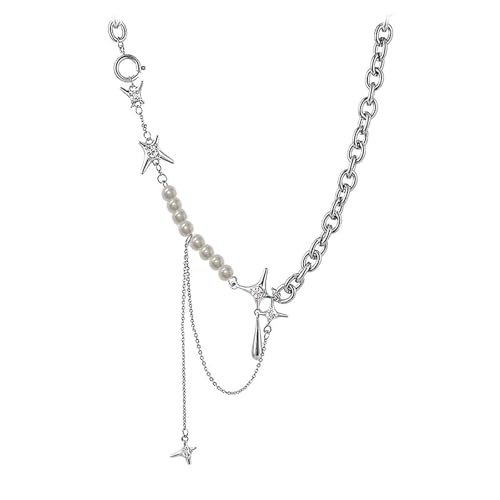 MISUVRSE Choker-Anhänger, unregelmäßige Stern-Halsketten, Stern-Anhänger, Halsketten, Schmuck, Metall, für Damen und Mädchen von MISUVRSE