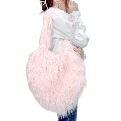 MISUVRSE Frauen Umhängetasche Pelzige Geldbörse Handtasche Übergroß von MISUVRSE