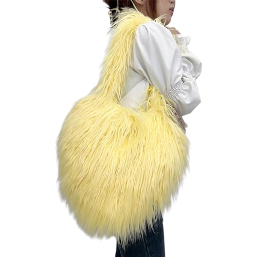 MISUVRSE Frauen Umhängetasche Pelzige Geldbörse Handtasche Übergroß von MISUVRSE