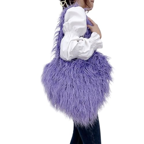 MISUVRSE Frauen Umhängetasche Pelzige Geldbörse Handtasche Übergroß von MISUVRSE