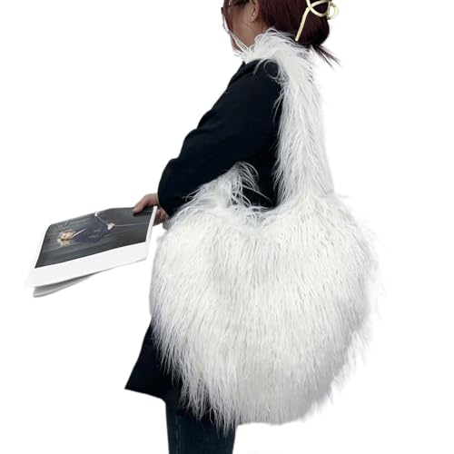 MISUVRSE Frauen Umhängetasche Pelzige Geldbörse Handtasche Übergroß von MISUVRSE