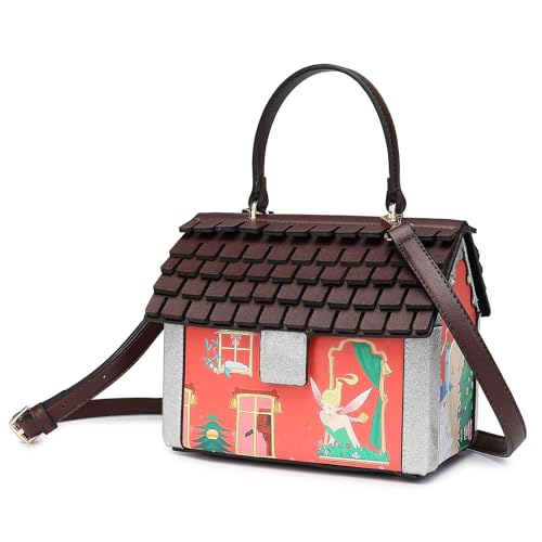 MISUVRSE Fun Christmas House Designs Crossbody Bag Handtasche Für Frauen Und Mädchen Praktische PU Umhängetaschen Satchl Geldbeutel Trendy Holiday Tasche von MISUVRSE