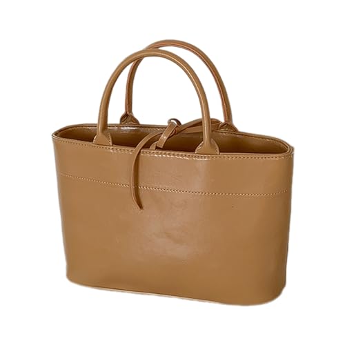 MISUVRSE Große Kapazität PU Leder Handtasche Koreanische Farbkrawatte Krawatte Shopper Bag Geldbörse Perfekt Für Arbeitsreise Und Einkaufsbindung PU Leder Biege Handtasche von MISUVRSE