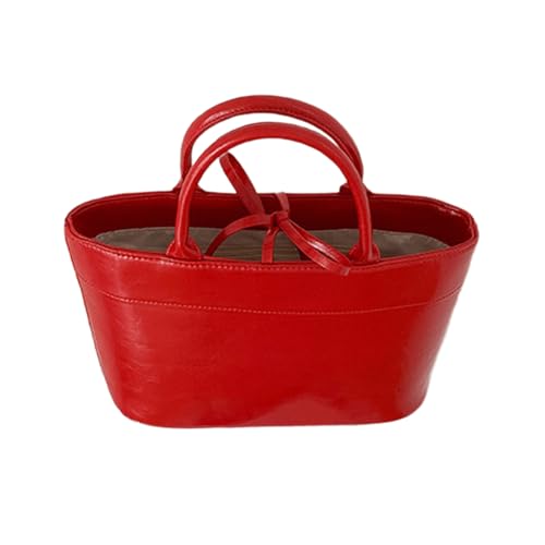 MISUVRSE Große Kapazität PU Leder Handtasche Koreanische Farbkrawatte Krawatte Shopper Bag Geldbörse Perfekt Für Arbeitsreise Und Einkaufsbindung PU Leder Biege Handtasche von MISUVRSE
