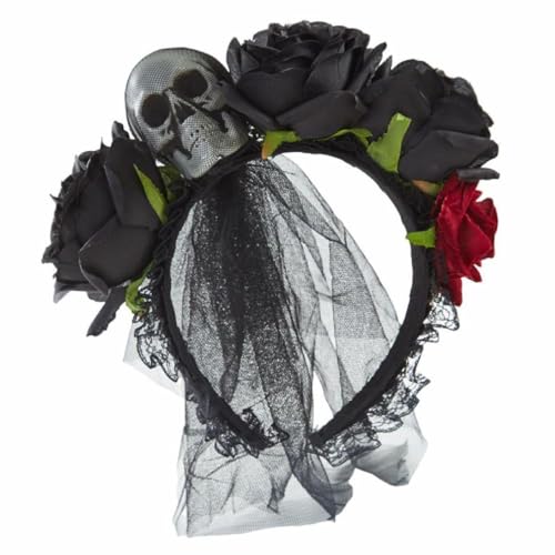 MISUVRSE Halloween Schädel Stirnband für Frauen Tag der Toten Stirnband Stirnband Gothic Stirnband Gothic Kopfschmuck Punk Stirnband Tag der Toten Stirnband von MISUVRSE