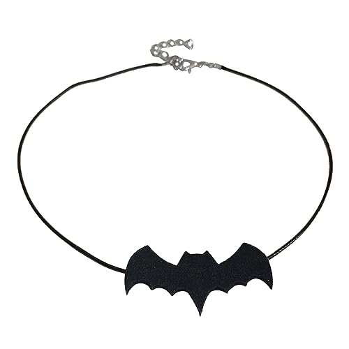 MISUVRSE Halloween-Themen-Halskette, Spinnen, Fledermaus, geflochtenes Seil, Choker, Hip-Hop-Charm, Schlüsselbeinkette für Frauen, Punk-Schmuck von MISUVRSE