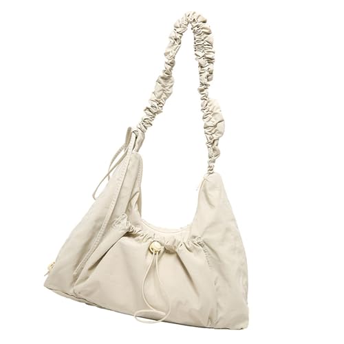 MISUVRSE Modische Nylon-Umhängetasche mit plissiertem Riemen, verstellbar, große Kapazität, Crossbody für Damen, Reise-Crossbody, B, One Size von MISUVRSE