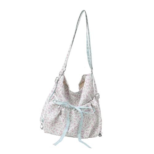 MISUVRSE Multifunktionales Blumenmuster Nylon Rucksack Umhängetasche Mit Verstellbarem Riemen Geräumiger Kompartiment Schüler Essentielles Multi Funktionaler Student Rucksack von MISUVRSE