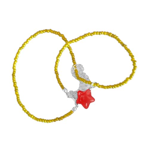 MISUVRSE Perlen-Halskette, auffälliger Halsschmuck, modischer Stern-Anhänger, Choker, Kunstharz für Damen von MISUVRSE