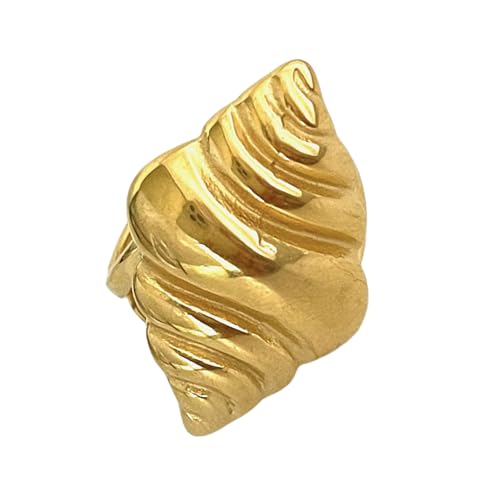 MISUVRSE Spiralen/Muschel/Croissantsringe Mit Verstellbarem Fit. Edelstahl Offene Fingerringe Mode Accessoire Für Party Wear Hollow Verstellbarer MISUVRSE Spiralen/Muschel/Croissantsringe Mit Verstellbarem Fit. Edelstahl Offene Fingerringe Mode Accessoire Für Party Wear Hollow Verstellbarer von MISUVRSE