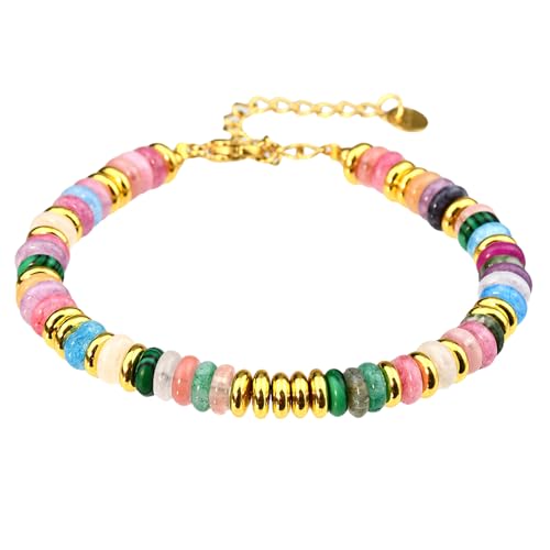 MISUVRSE Trendy Handgefertigter Perlen Handchain Bunte Natursteinperlen Kettenarmband Schmuck Für Partys Und Feierlichkeiten Handgefertigter Perlenschmuck von MISUVRSE