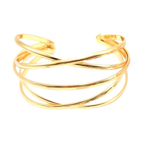 MISUVRSE Unisex Hollow Armreifen Öffnen Verstellbarer Punkarmarmband Modeschmuck Für Verschiedene Gelegenheit Offener Armreifen von MISUVRSE