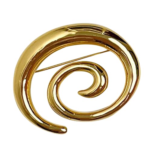 Mode Revers Pin Unverwechselbar Und Leicht Wirbel Brosche Mode Vorwärtsschmuck Für Frauen Mädchen Gold Wirbel Pin von MISUVRSE