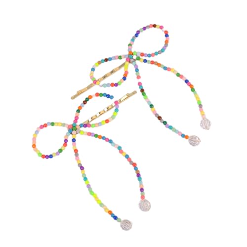 Nachahmung Perlen Bowknot Haar Clip Side Banger Haarnadel Bunte Schleife Haarnadeln Handgemachte Schmetterling Kopfbedeckung Ornamente von MISUVRSE