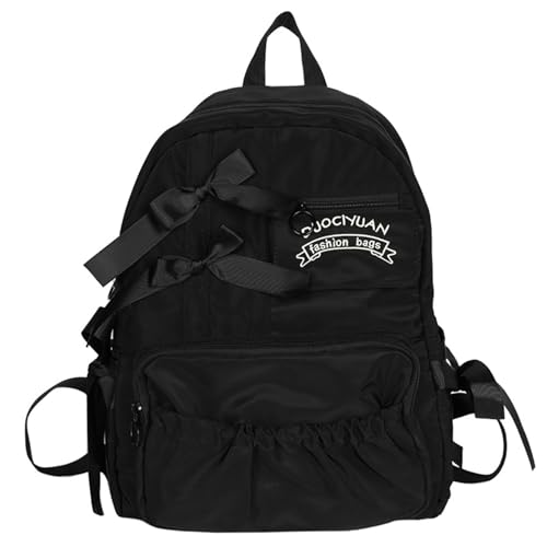 Trendy Preppy Styles Süßer Bowknot Rucksack Für Teenager Mädchen Nylon School Book Tasche Plisdern Reißverschluss Großer Teenager Nylon von MISUVRSE