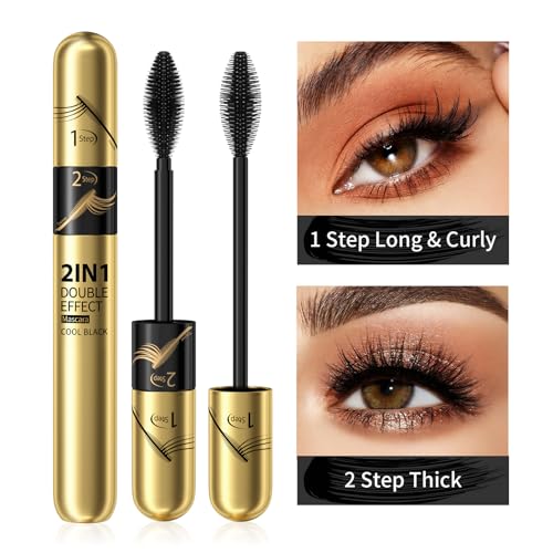 Und Lang Mit 2-in-1-Mascara Zauberstab Wimperntusche Aus Seidenfaser Wasserdicht Kein Verschmieren Kein Verklumpen Kein Abblättern. Wimperntusche Aus Seidenfaser Und Eyeliner. Aus von MISUVRSE