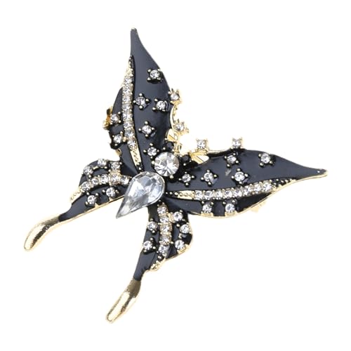 Vintage Black Butterfly Brosche Elegante Kleidungsschmuck Schmuck Accessoires Geeignet Für Modefrauen Und Mädchen Präsentieren Strassflecken Schmetterling Pin von MISUVRSE