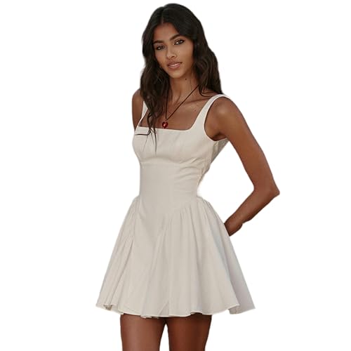 MITALITY Kleid Frühlings- Und Sommer -Frauen -Feste Farbe Rückenfreier Riemchenschuhe Hosenteil Kleid Low Geschnittenes Kurzes Kleid-a-m MITALITY Kleid Frühlings- Und Sommer -Frauen -Feste Farbe Rückenfreier Riemchenschuhe Hosenteil Kleid Low Geschnittenes Kurzes Kleid-a-m von MITALITY