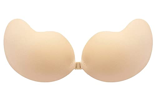 MITALOO Push-Up-BH, trägerlos, selbstklebend, unsichtbar, rückenfrei, Beige - Beige - A von MITALOO