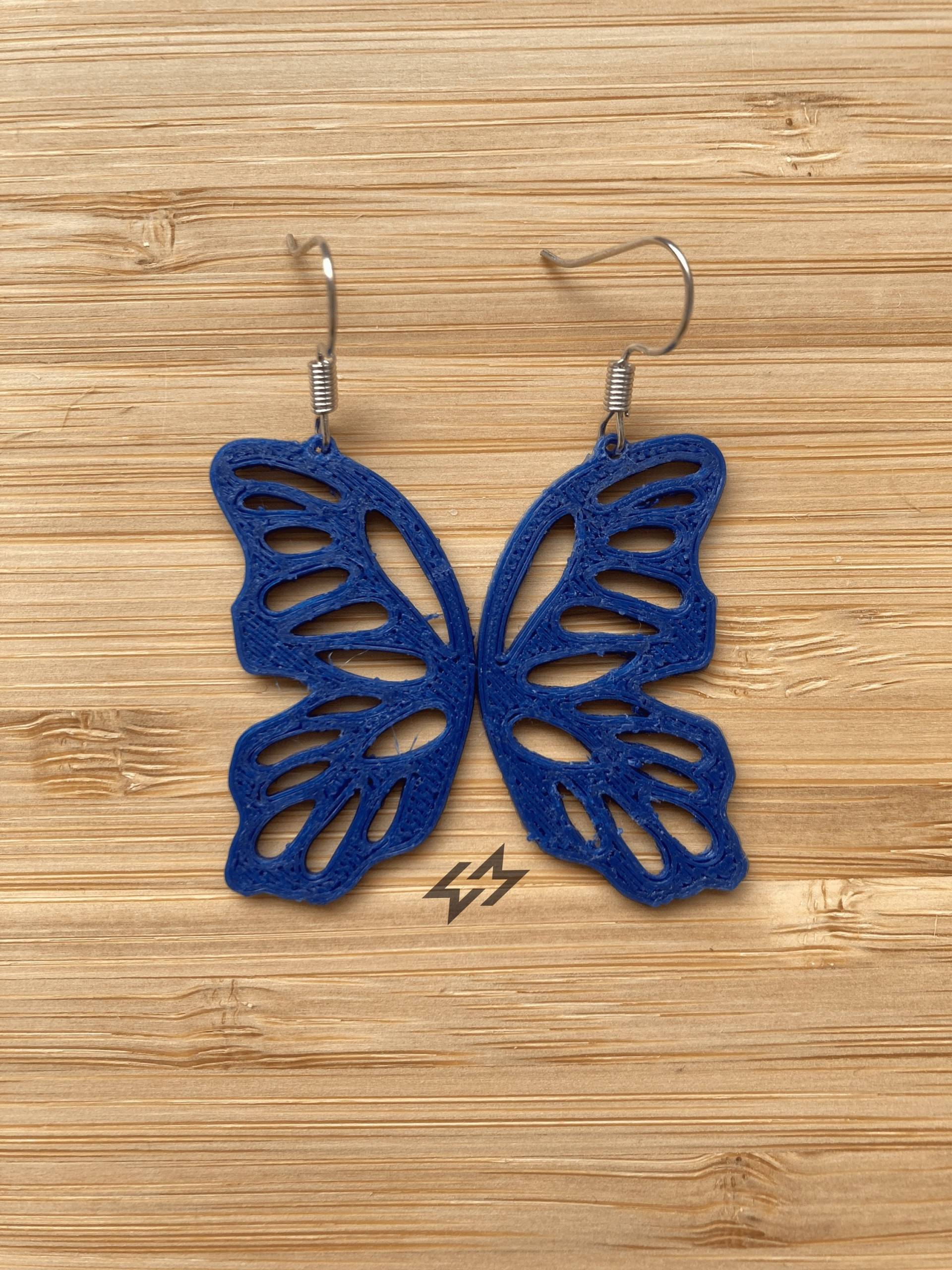 3D Gedruckte Unikat Ohrringe - Butterfly Design von MITORI