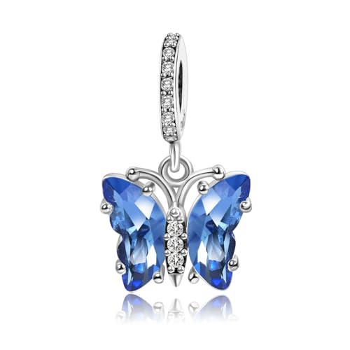 MITSOKU Blauer Schmetterling Charm 925 Sterling Silber Frauen Armband Halskette Weihnachten Anhänger Valentinstag Muttertag Mädchen Geschenk von MITSOKU