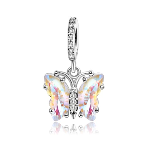 MITSOKU Bunter Schmetterling Charm 925 Sterling Silber Frauen Armband Halskette Weihnachten Anhänger Valentinstag Muttertag Mädchen Geschenk von MITSOKU