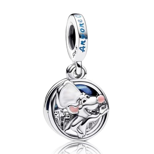 MITSOKU Cartoon-Ratte Charm for 925 Sterling Silver für Frauen Armbänder & Halsketten Dangle Anhänger für Weihnachten Valentinstag Muttertag Schmuck Geschenke für Mädchen von MITSOKU