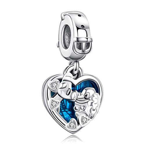 MITSOKU Dame und der Strolch Charm 925 Sterling Silber Frauen Armband Halskette Weihnachten Anhänger Valentinstag Muttertag Mädchen Geschenk von MITSOKU