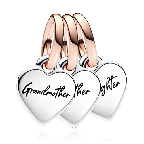 MITSOKU Drei in einer Liebe Charm 925 Sterling Silber Frauen Armband Halskette Weihnachten Anhänger Valentinstag Muttertag Mädchen Geschenk von MITSOKU