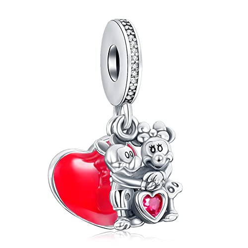 MITSOKU Liebes-Halter Charm 925 Sterling Silber Frauen Armband Halskette Weihnachten Anhänger Valentinstag Muttertag Mädchen Geschenk von MITSOKU