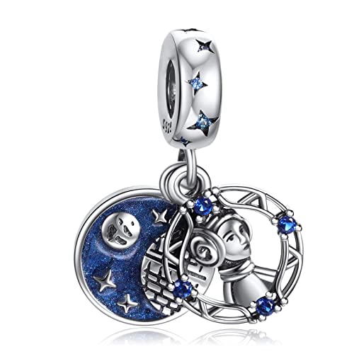 MITSOKU Doppelter Anhänger für Mädchen Charm 925 Sterling Silber Frauen Armband Halskette Weihnachten Anhänger Valentinstag Muttertag Mädchen Geschenk von MITSOKU