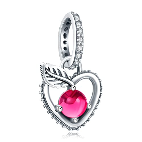 MITSOKU Schneewittchen Apfel Charm 925 Sterling Silber Frauen Armband Halskette Weihnachten Anhänger Valentinstag Muttertag Geschenk von MITSOKU