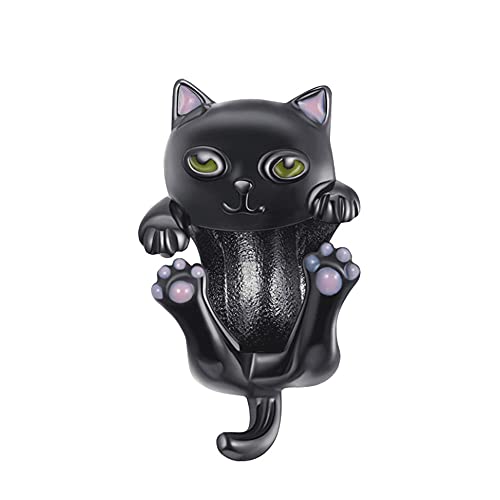 MITSOKU Schwarze Katze Charm 925 Sterling Silber Frauen Armband Halskette Weihnachten Anhänger Valentinstag Muttertag Mädchen Geschenk von MITSOKU