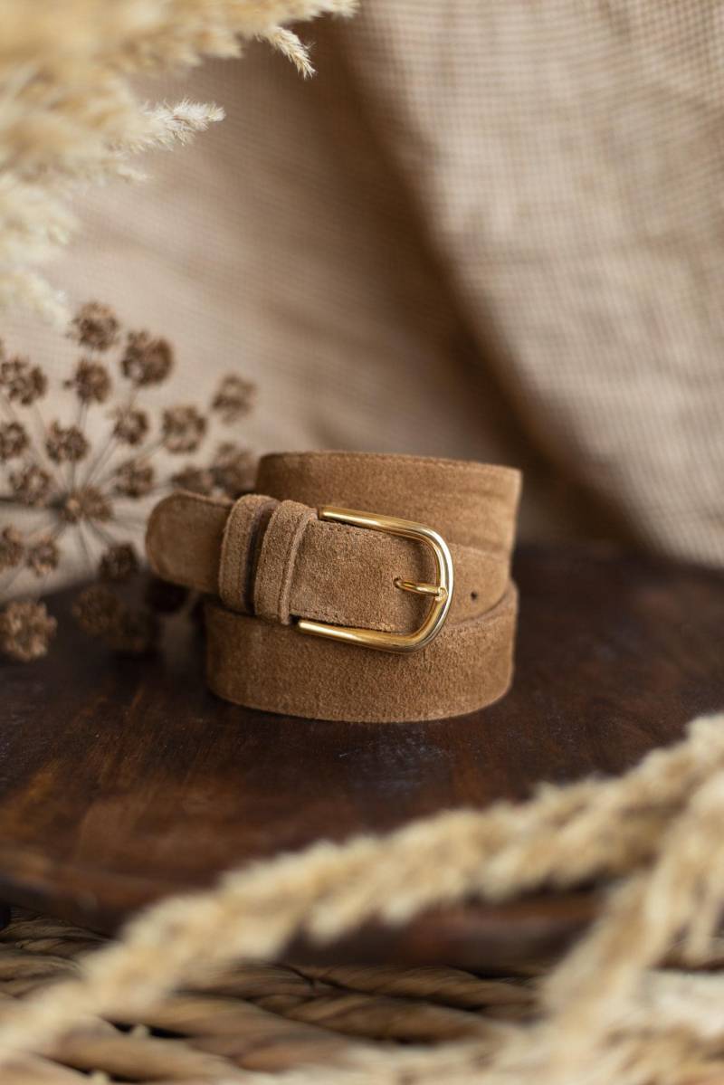 Breiter Brauner Samtgürtel Damen Taillengürtel von MIUMMASH