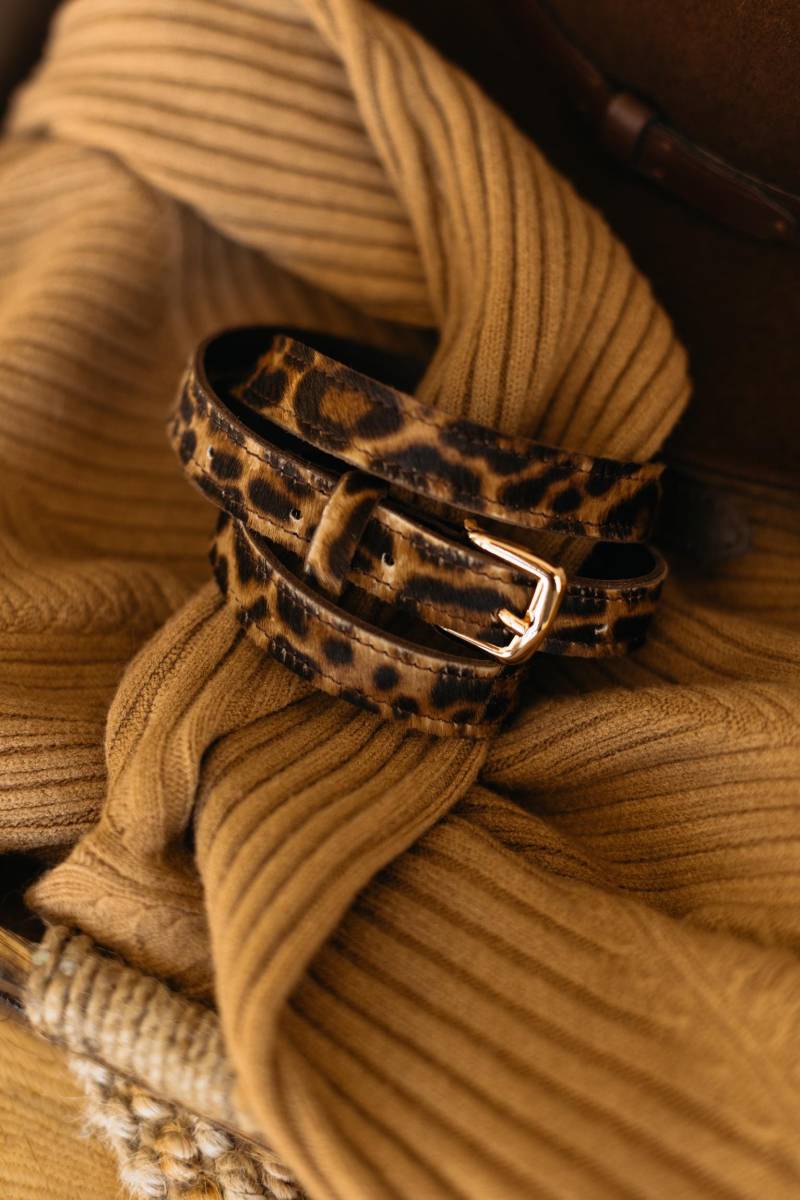 Leopard Print Kalbsledergürtel Damen Taillengürtel von MIUMMASH