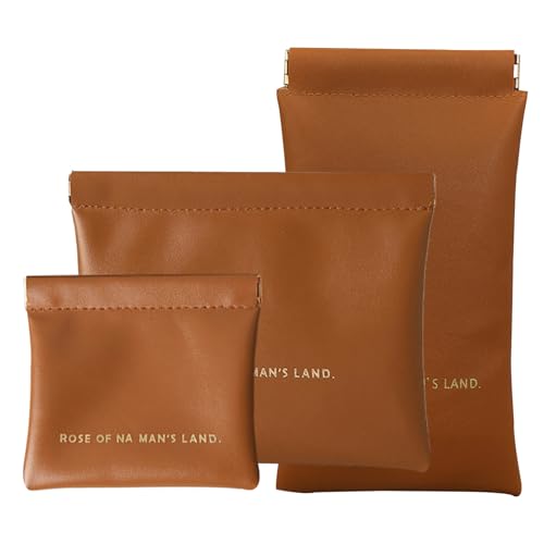 MIUPOO Taschen Kosmetiktaschen Set,Geldbeutel Damen,Tragbare Mini Portemonnaie,Selbstschließend Reise Make up Tasche,Mini Tasche Für Kosmetik Kopfhörer Schmuck Karten Schlüssel,3 Stück,Kaffeefarbe. von MIUPOO