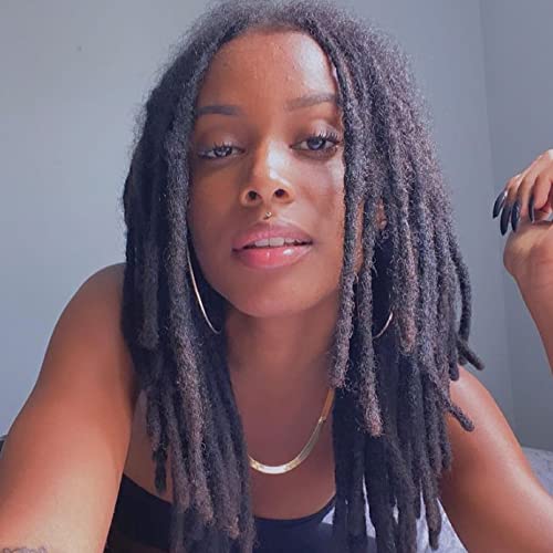 Dreadlock Extensions Human Hair 12 Inch 0,4 cm Thickness 60 Strands Locs Extensions Real Human Hair, Natural Black for Women Men Kids Full Handmade Permanent Locs Can Be Dyed and Bleached von MIUULAAR